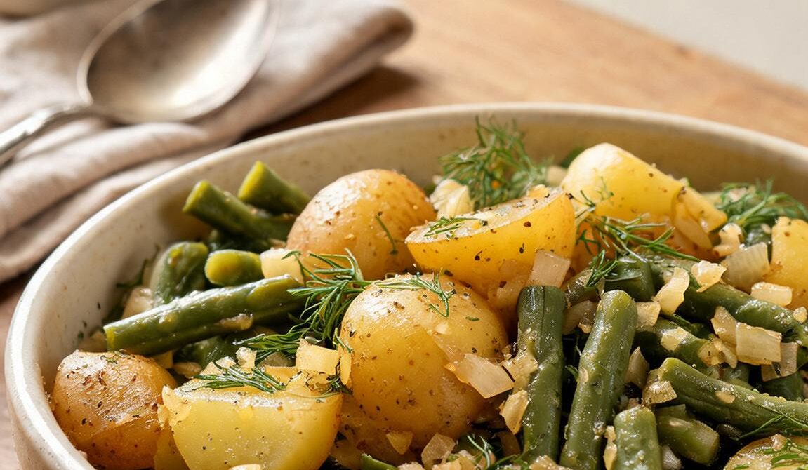 Amish-Style Buttered Green Beans and New Potatoes