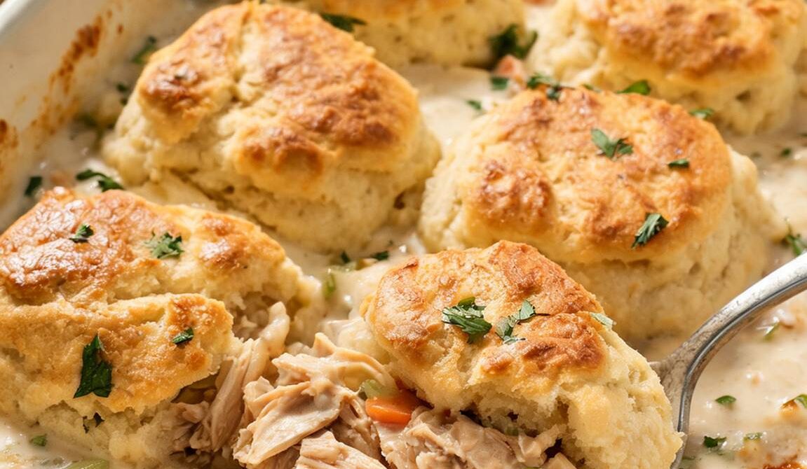 Amish-Style Homemade Chicken and Biscuits