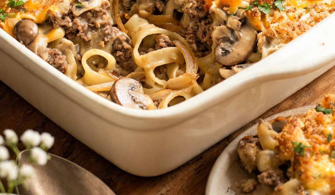 Creamy Amish Beef and Noodle Casserole