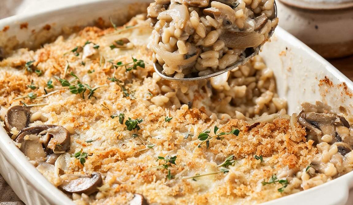 Creamy Amish Mushroom and Barley Casserole