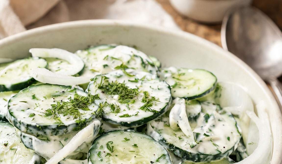 Pennsylvania Dutch Creamy Cucumber Salad with Fresh Dill