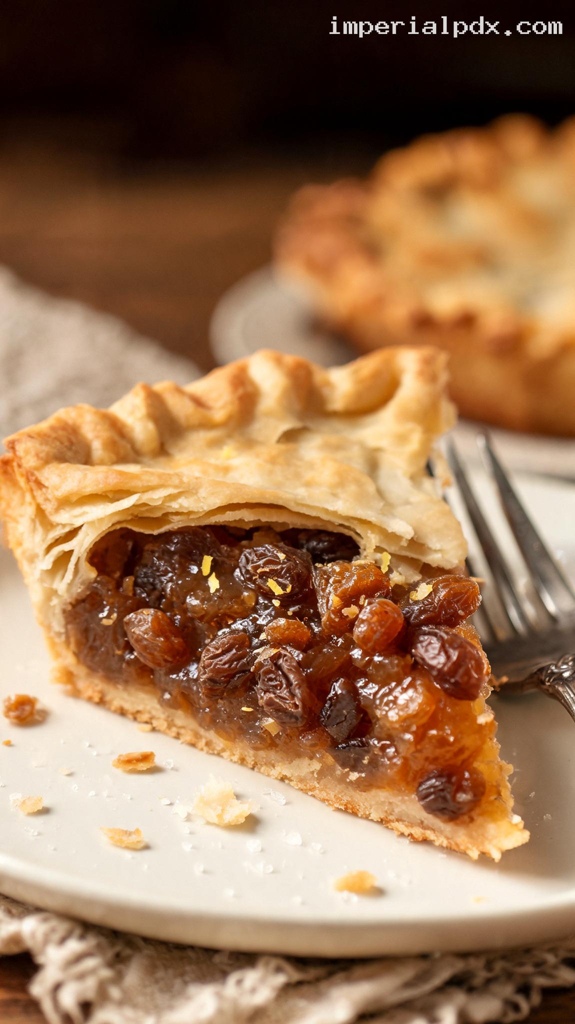 Pennsylvania Dutch Funeral Pie with Raisins and Lemon – Closeup