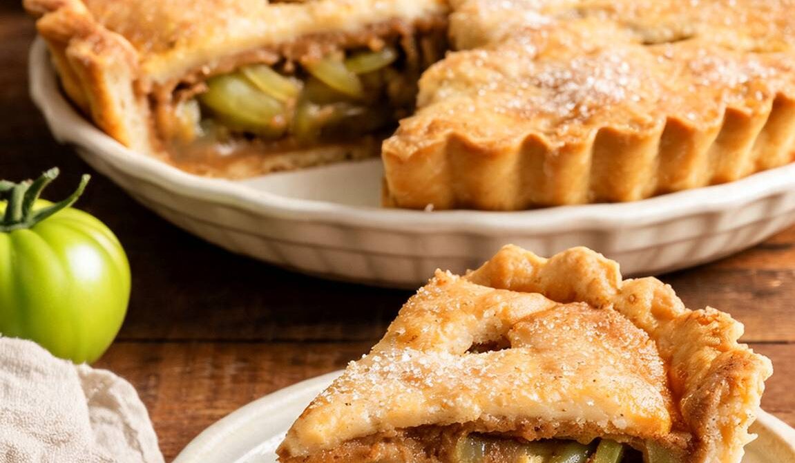 Pennsylvania Dutch Green Tomato Pie With Cinnamon and Sugar