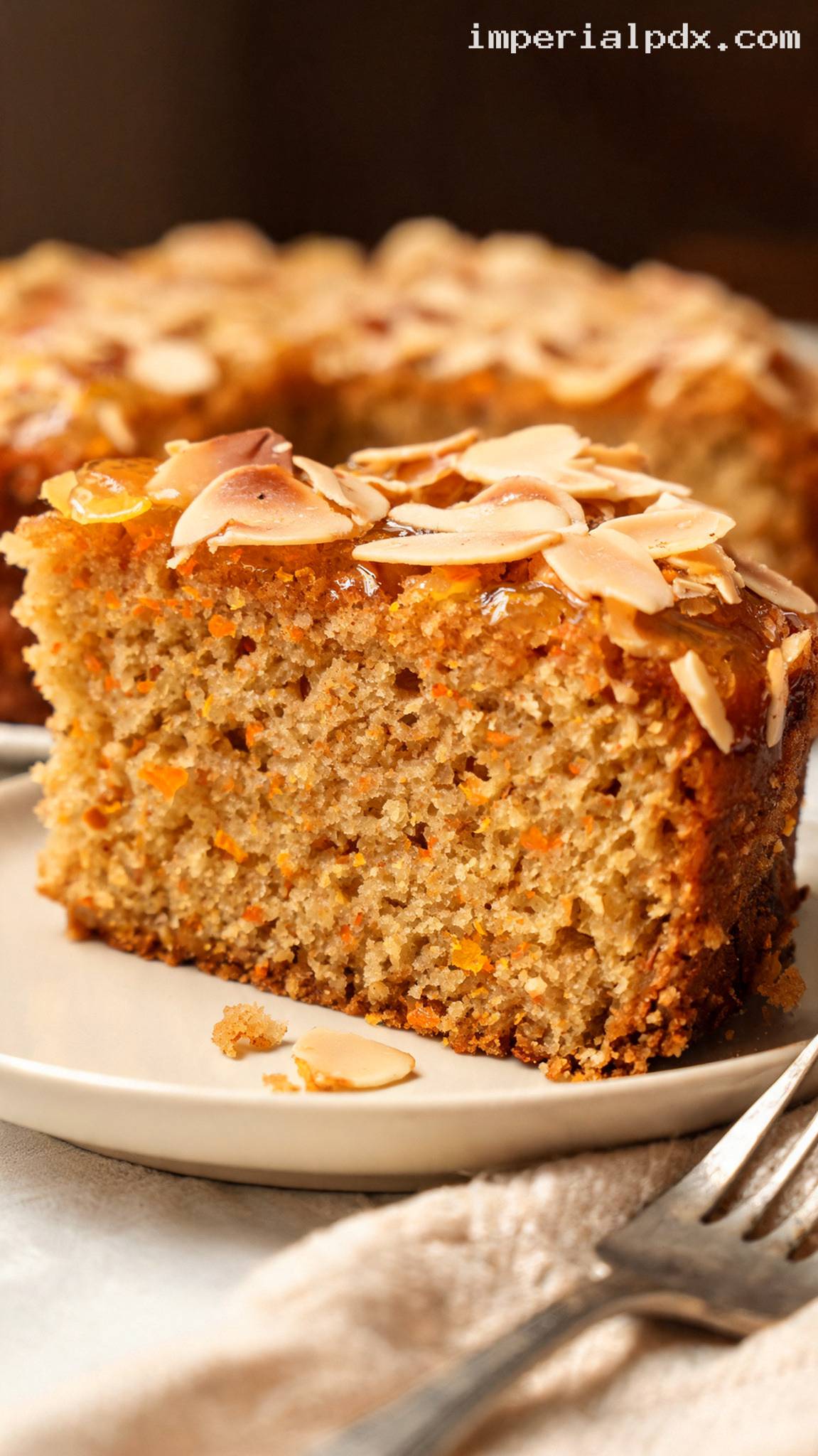 Pennsylvania Dutch Honey Cake with Almonds and Orange Zest – Closeup