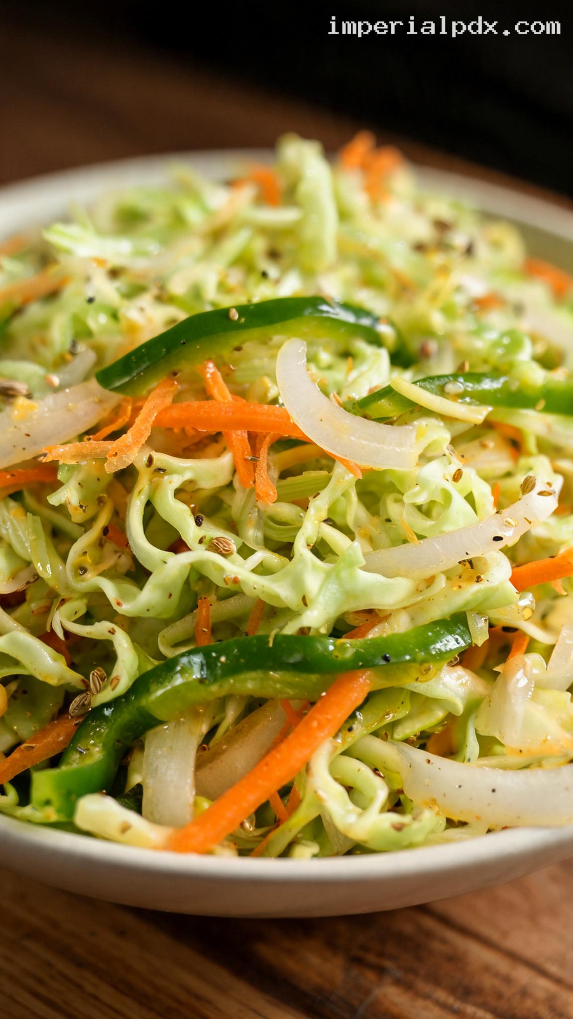 Pennsylvania Dutch Pepper Cabbage Slaw – Closeup