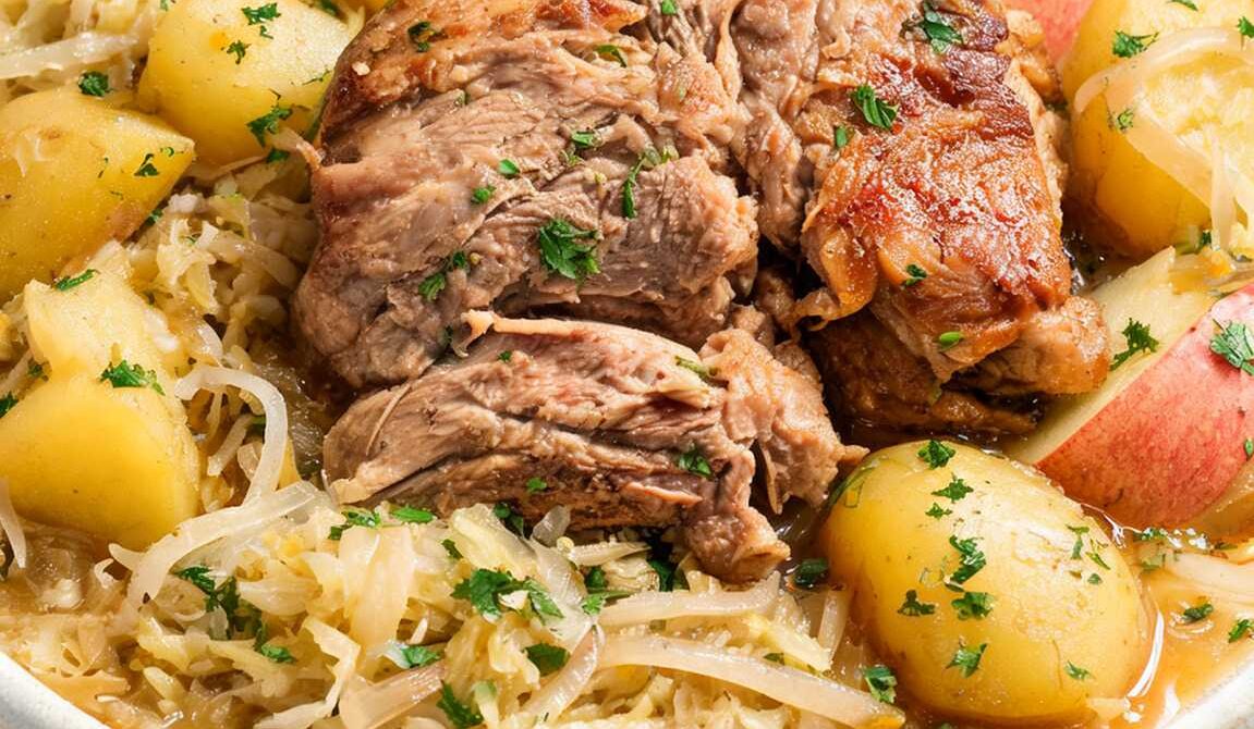 Pennsylvania Dutch Pork and Sauerkraut with Apples and Potatoes