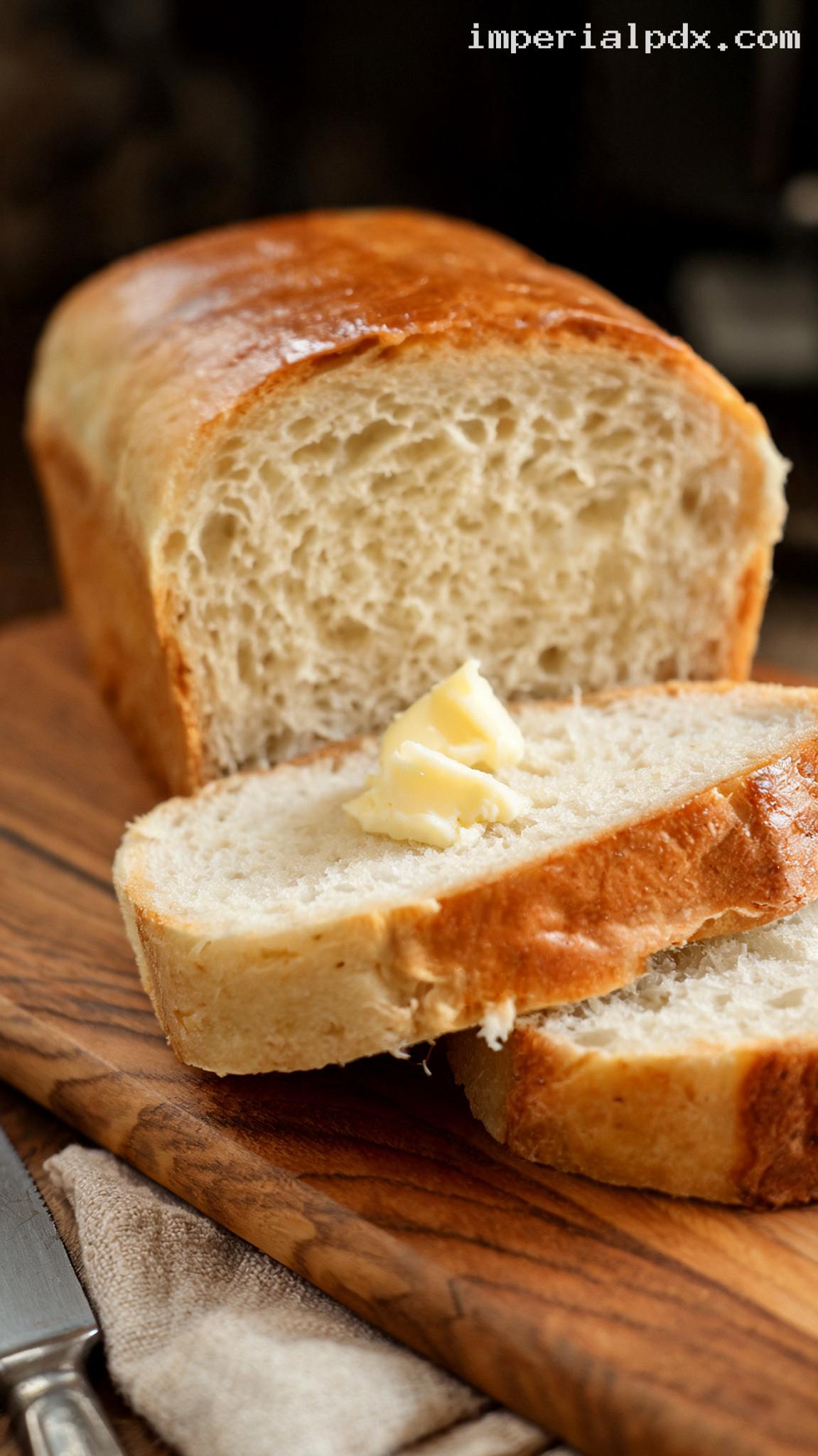 Pennsylvania Dutch Potato Bread With a Golden Butter Crust – Closeup