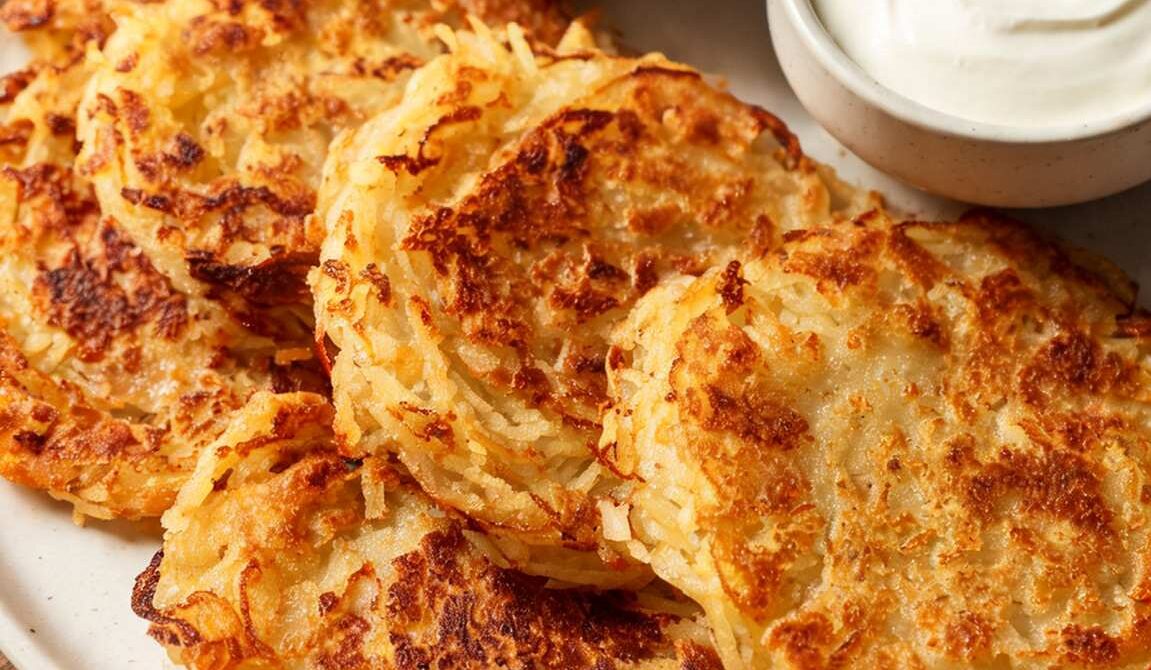 Pennsylvania Dutch Potato Pancakes With Applesauce and Sour Cream