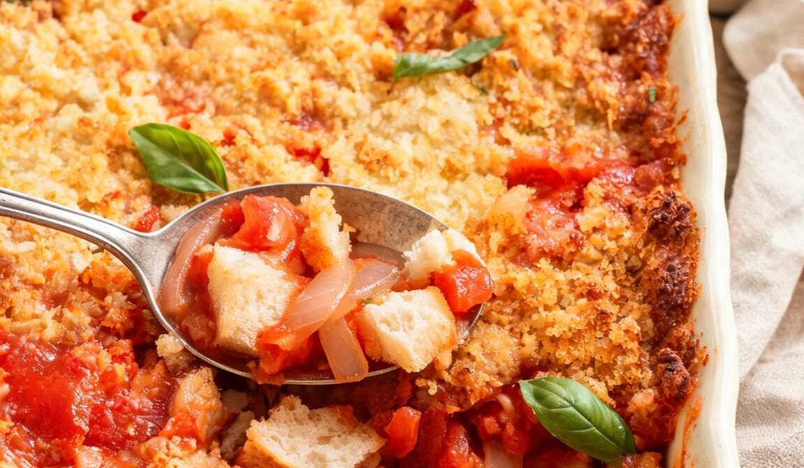 Pennsylvania Dutch Scalloped Tomatoes with Buttery Bread Crumbs