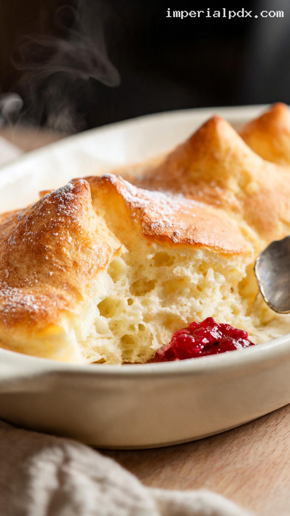 Salzburger Nockerl With Tart Berry Sauce – Closeup