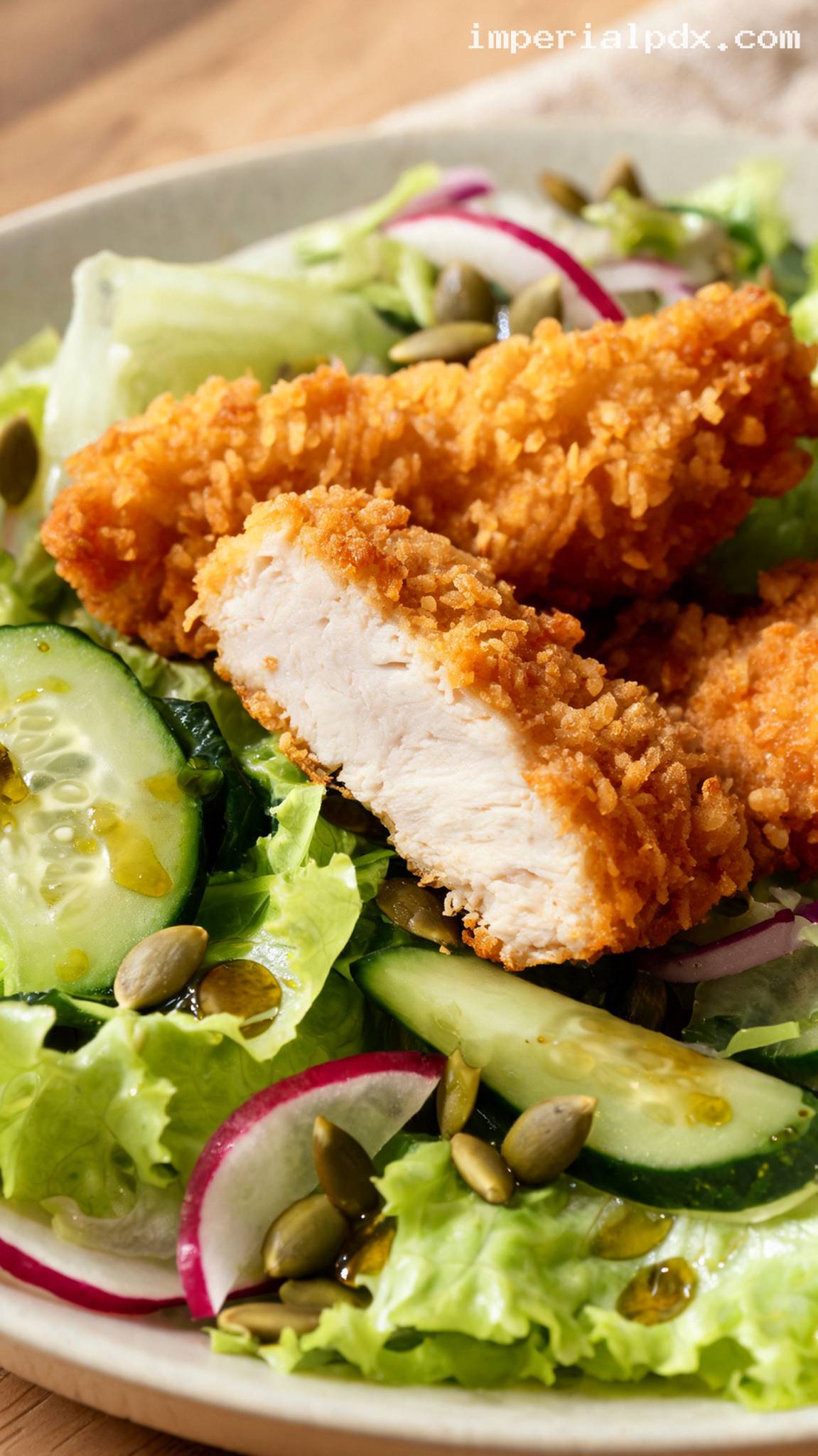 Styrian Chicken Salad With Pumpkin Seed Dressing – Closeup