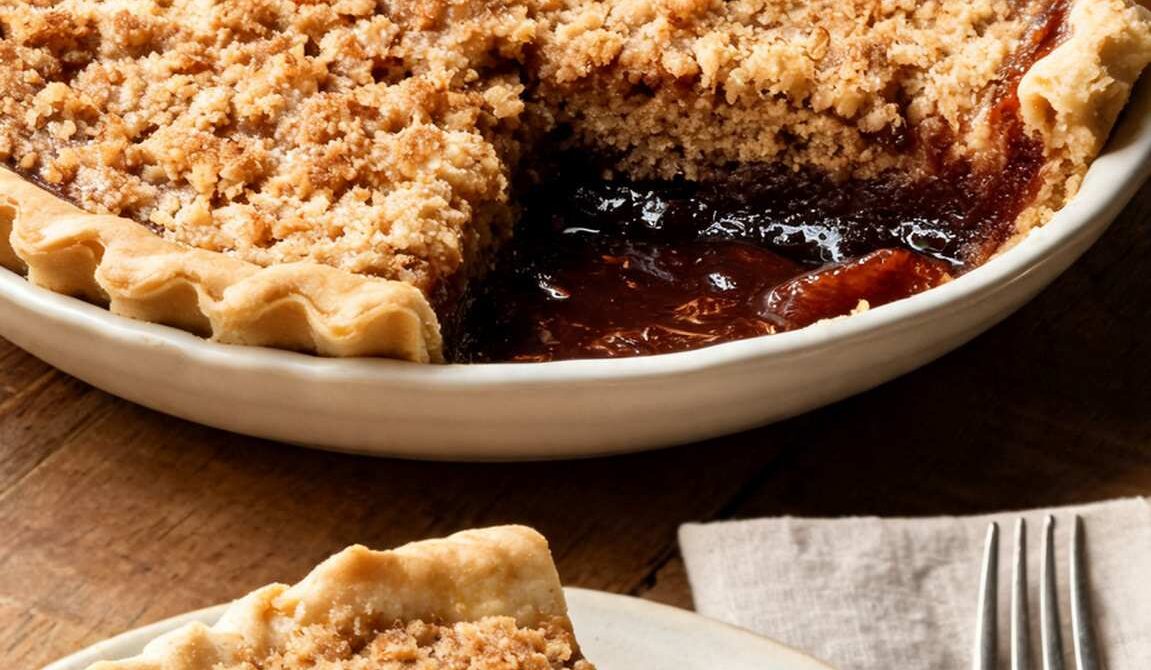 Traditional Amish Shoofly Pie With Buttery Crumb Topping
